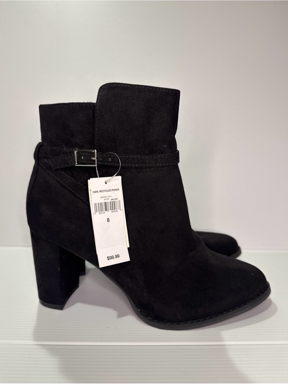 NWT Banana Republic Factory Black Block Heel Ankle Boots Size 8
